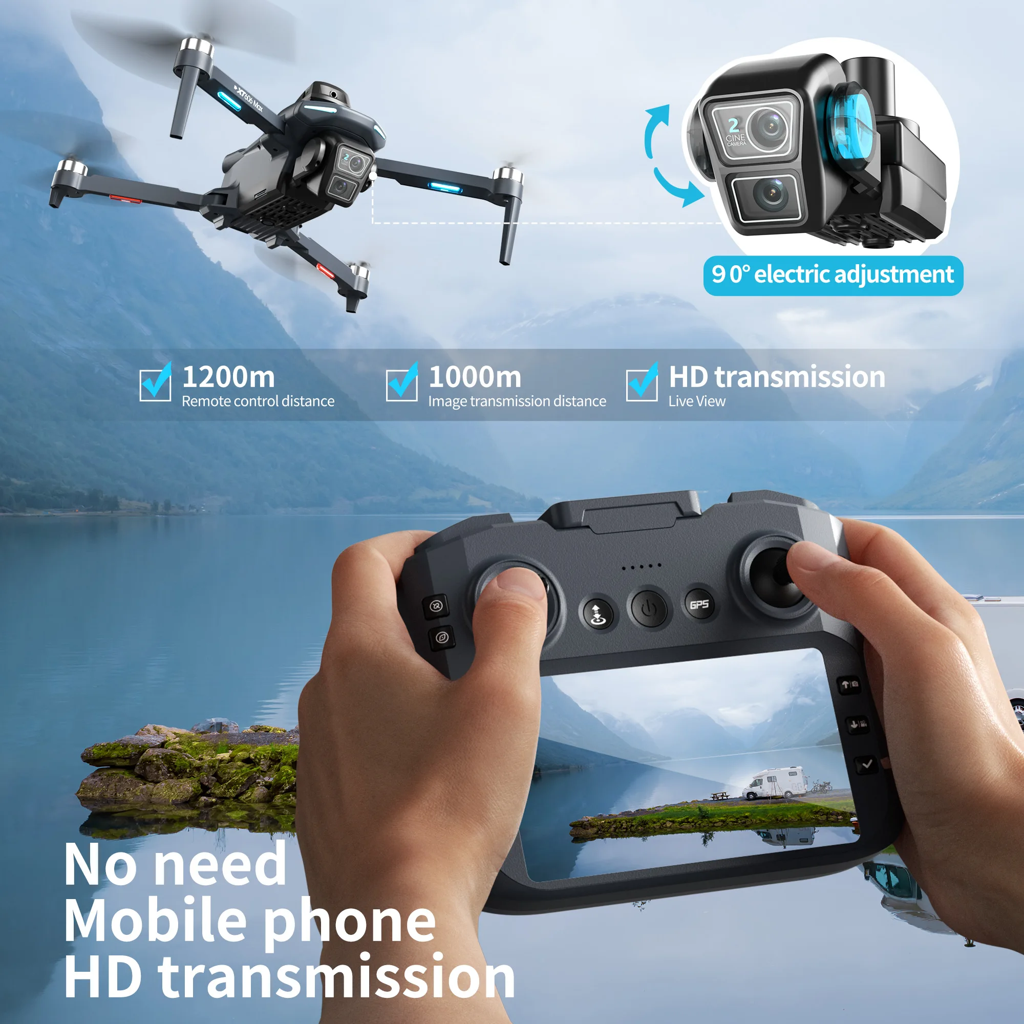 Original XT606 MAX GPS Drone 4 - đánh giá và giá Drone Kit Professional